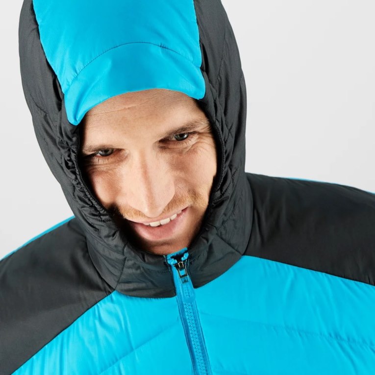 Salomon Essential Xwarm Down Men's Insulated Jackets Turquoise | CA 54J91
